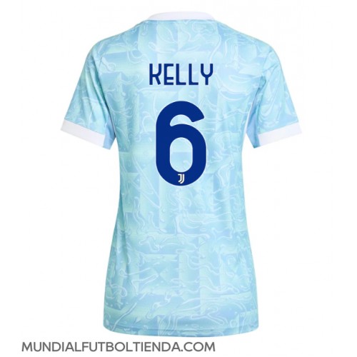 Camiseta Juventus Lloyd Kelly #6 Segunda Equipación Replica 2025-26 para mujer mangas cortas Camiseta Juventus Lloyd Kelly #6 Segunda Equipación Replica 2025-26 para mujer mangas cortas